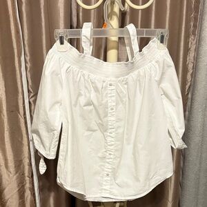 Sweet Wanderer White Off-Shoulder Blouse